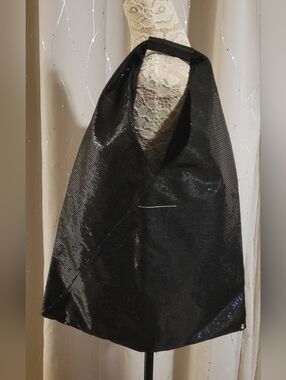 ​MM6 Maison Margiela 2018 Black Sequin Japanese Origami Tote Bag Medium